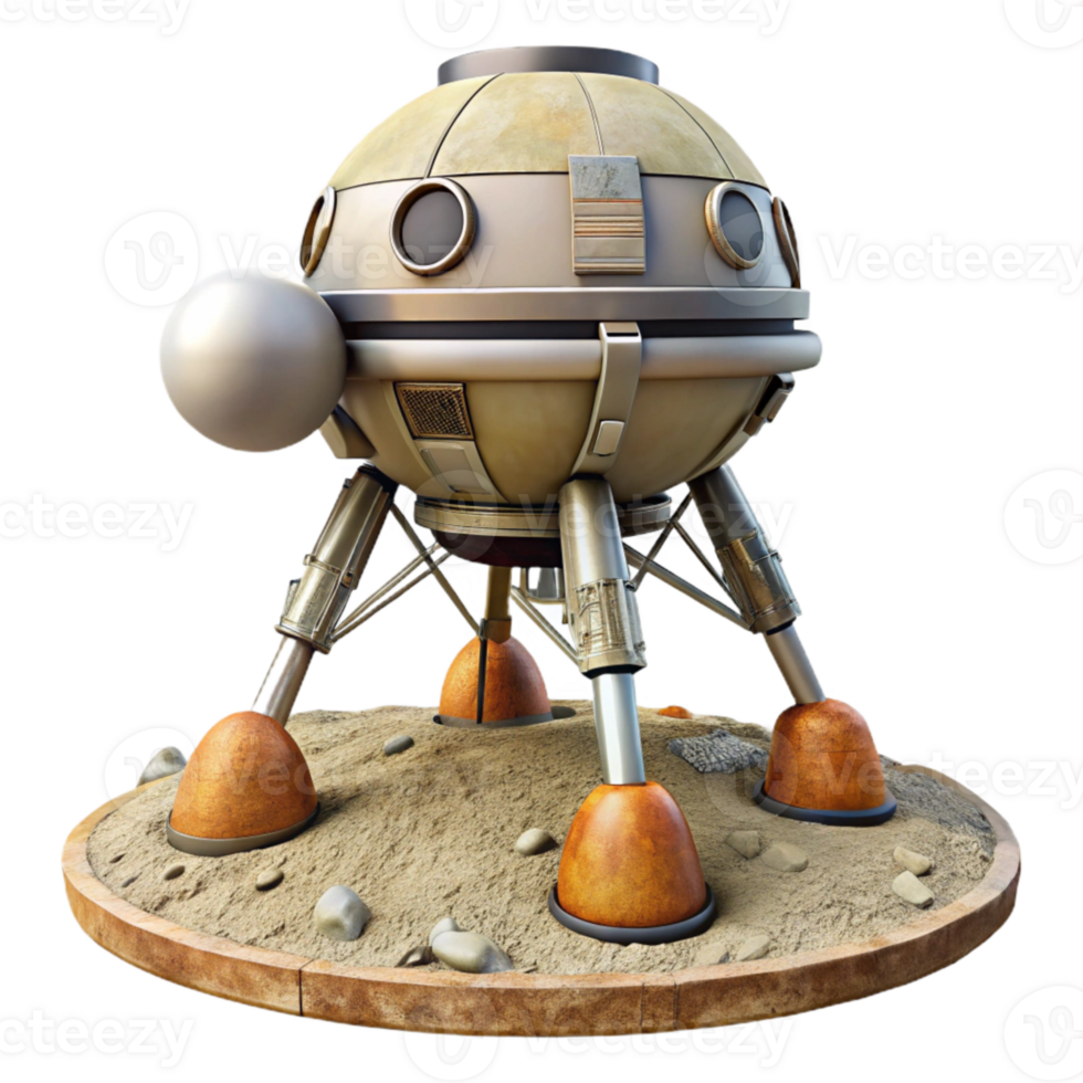 extraordinary minimalist Side View of Futuristic Terraforming Machine Cutout exclusive png