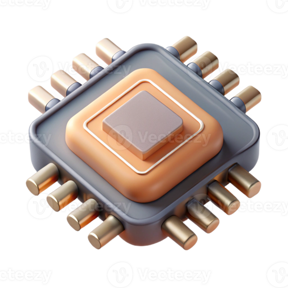 serene creative Side View of Microchip with Transparent Background high resolution png