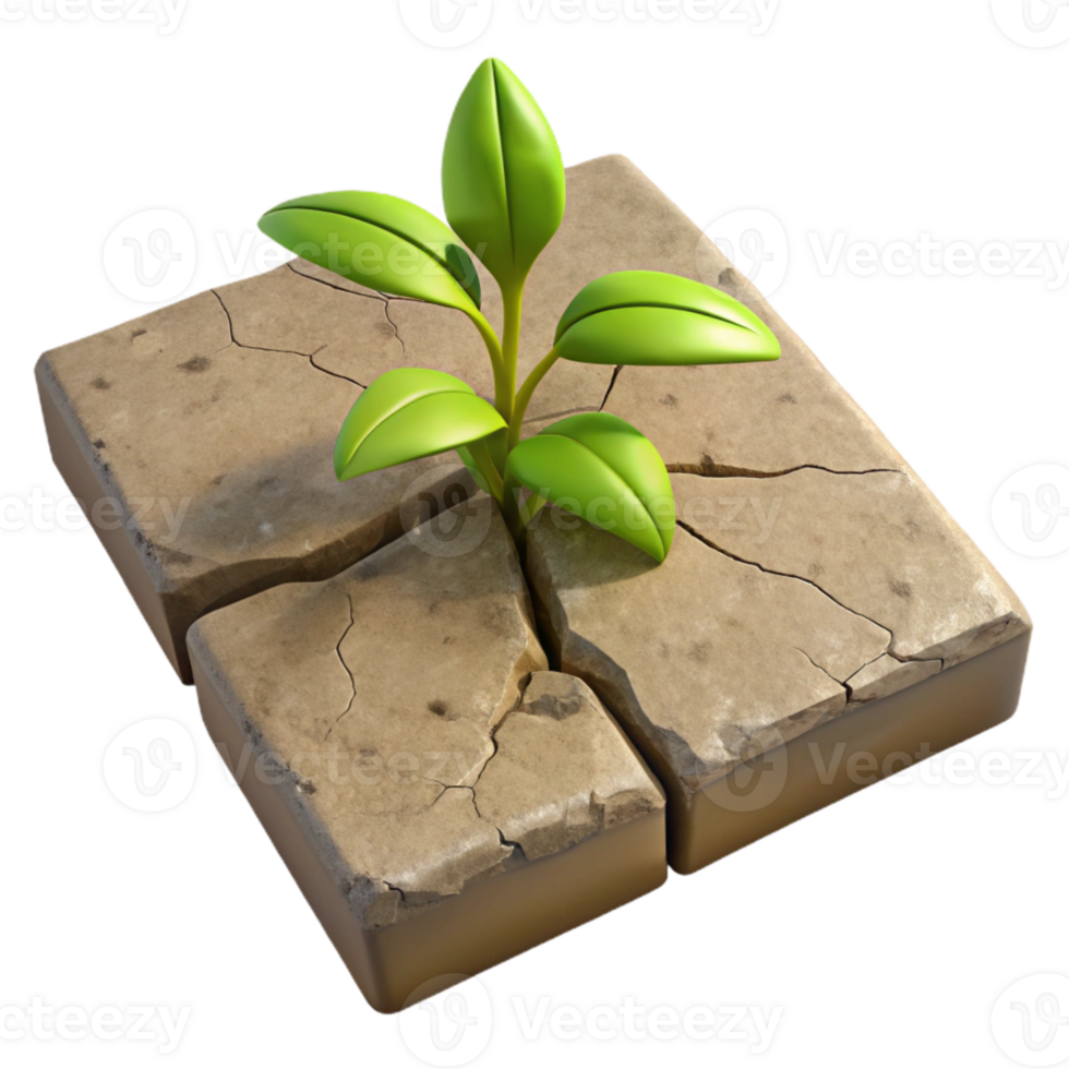 stunning abstract Sidewalk Crack with Emerging Plant Transparent Background exclusive png