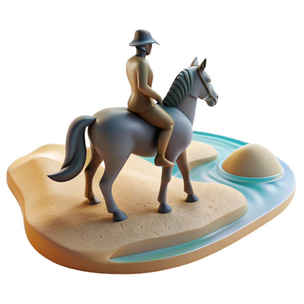 magnificent abstract Silhouetted Person Riding Horse on Beach Cutout high quality png