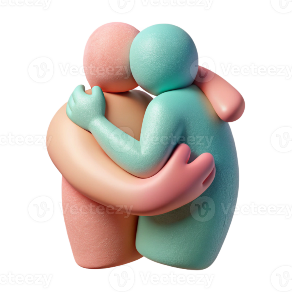 wonderful classic Silhouette Embrace in Pastel Tones Isolated exclusive png