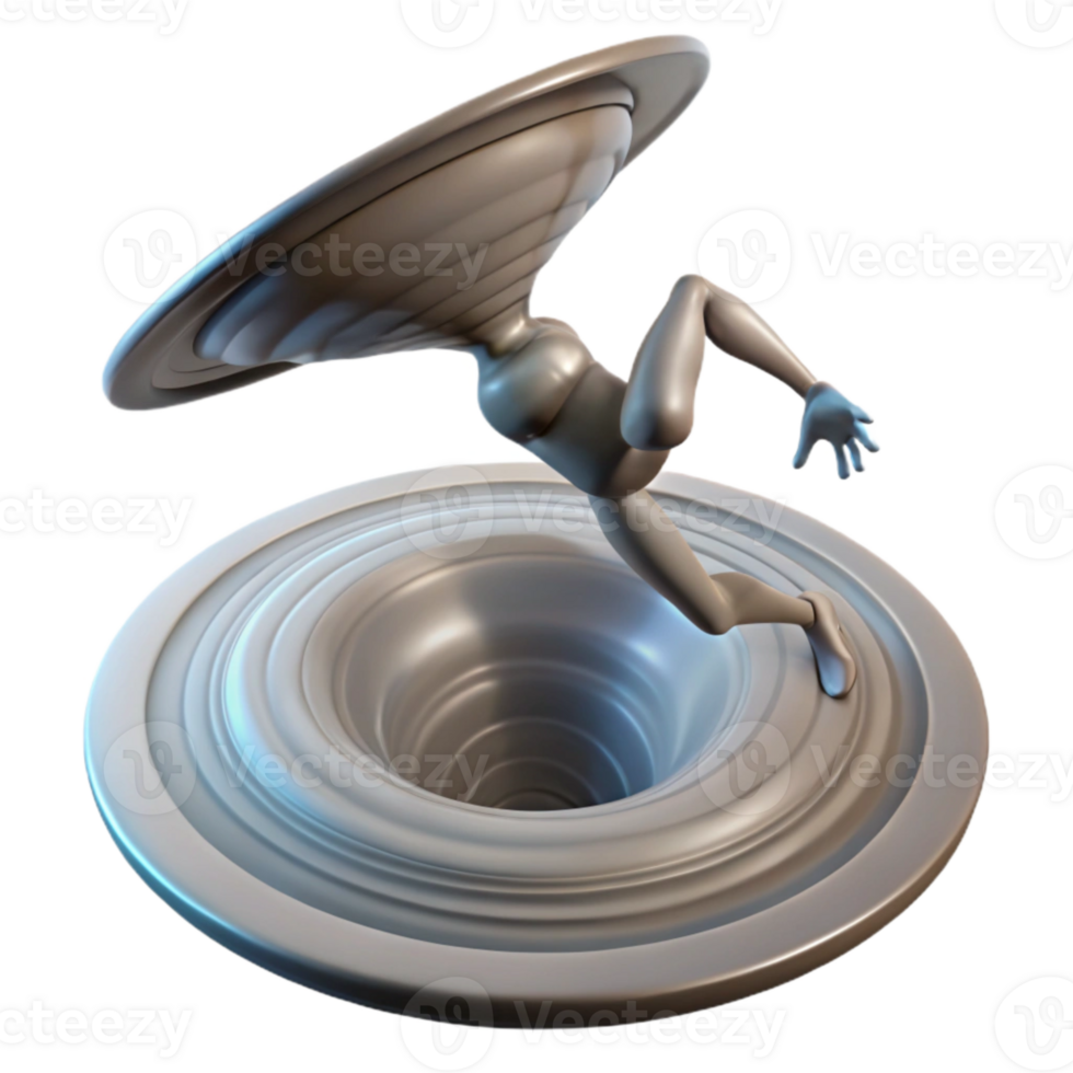 impressive modern Silhouette Falling Through Time Vortex detailed png