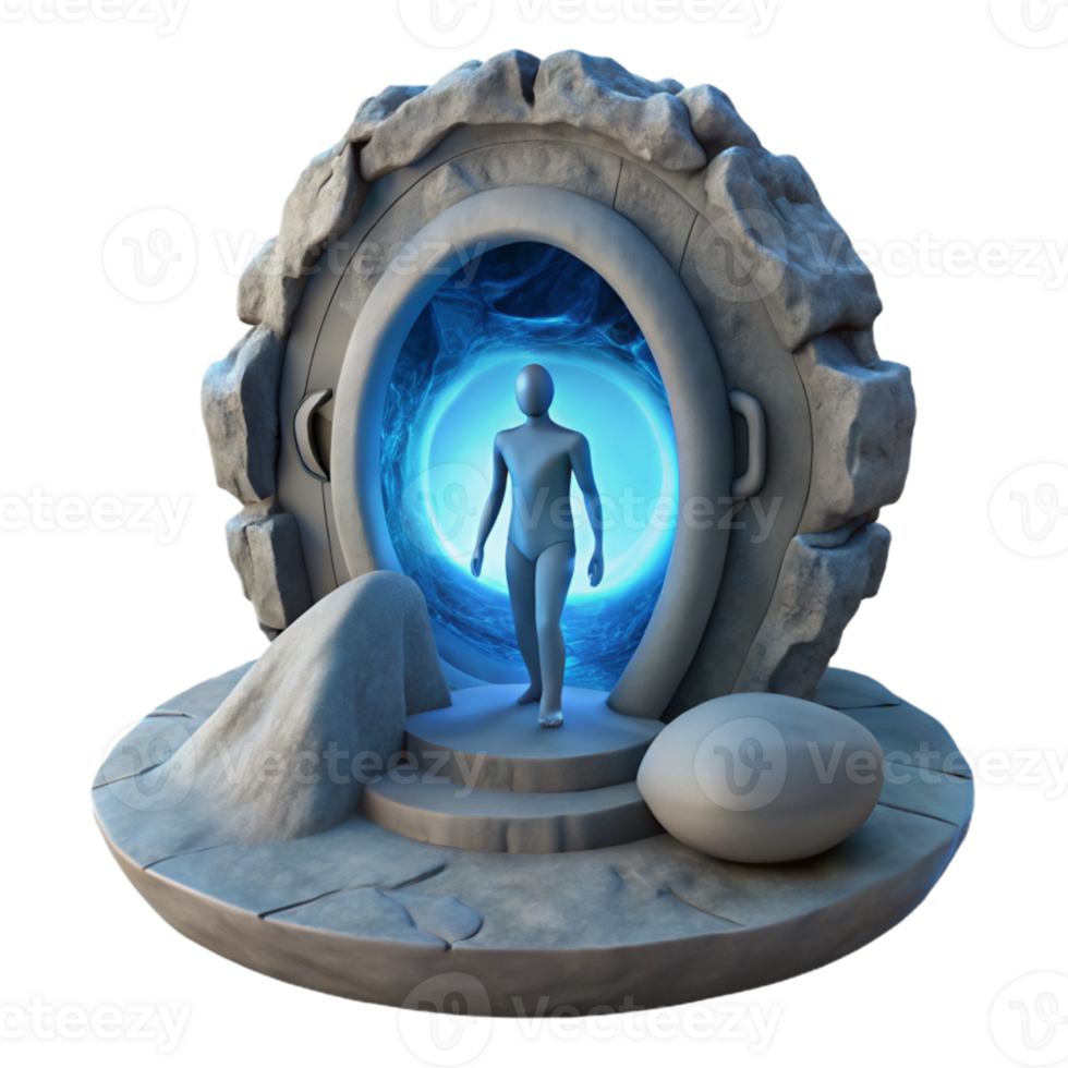 dramatic creative Silhouette Emerging From Time Portal high resolution png