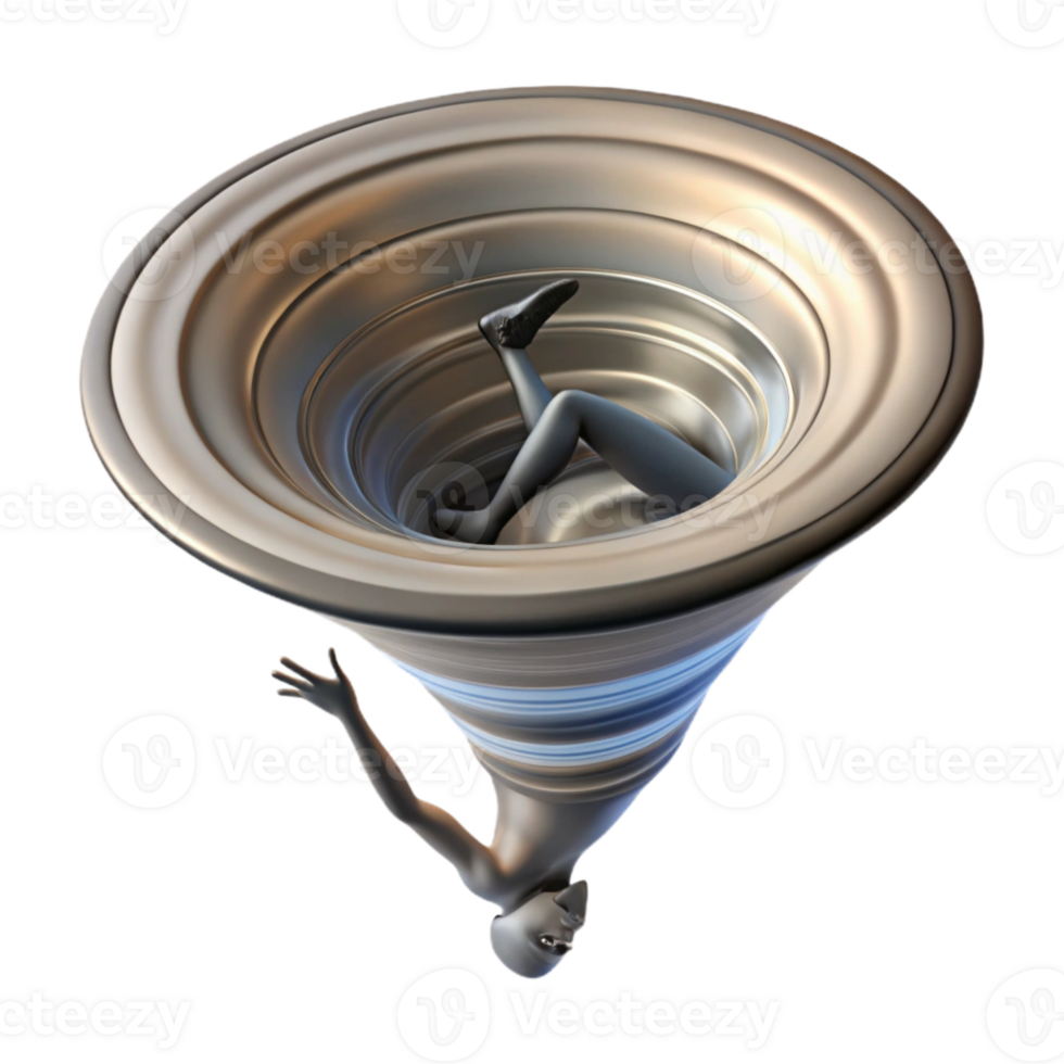 wonderful abstract Silhouette Falling Through Time Vortex premium png