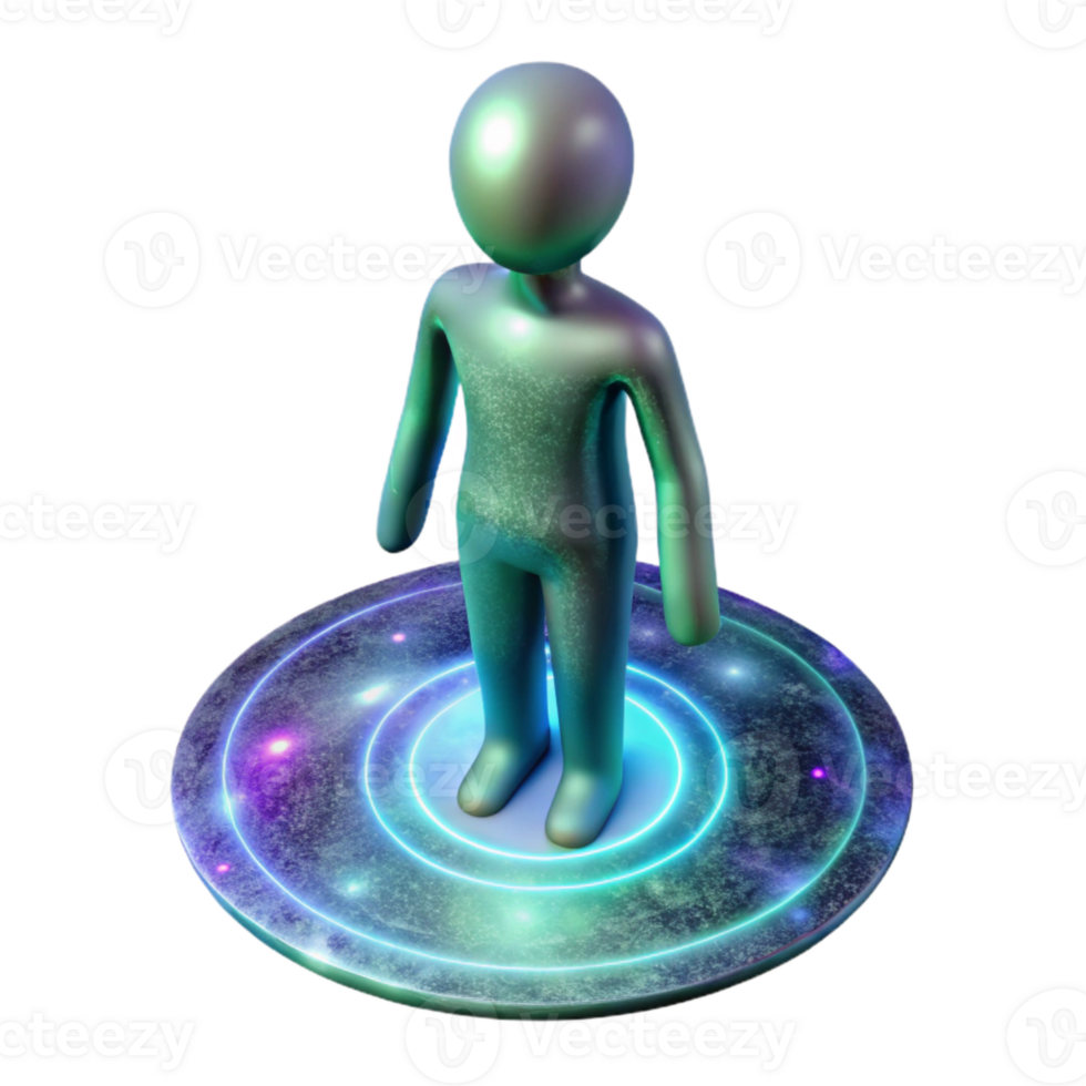 serene abstract Silhouette Figure Materializing Teleportation Effect Isolated high quality png