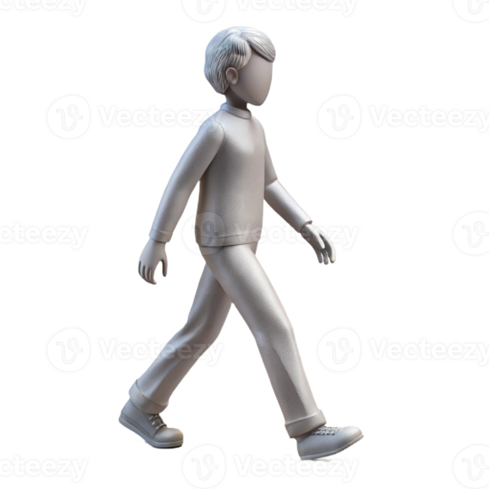 elegant minimalist Silhouette Figure Walking Transparent Background with White Shadow professional png