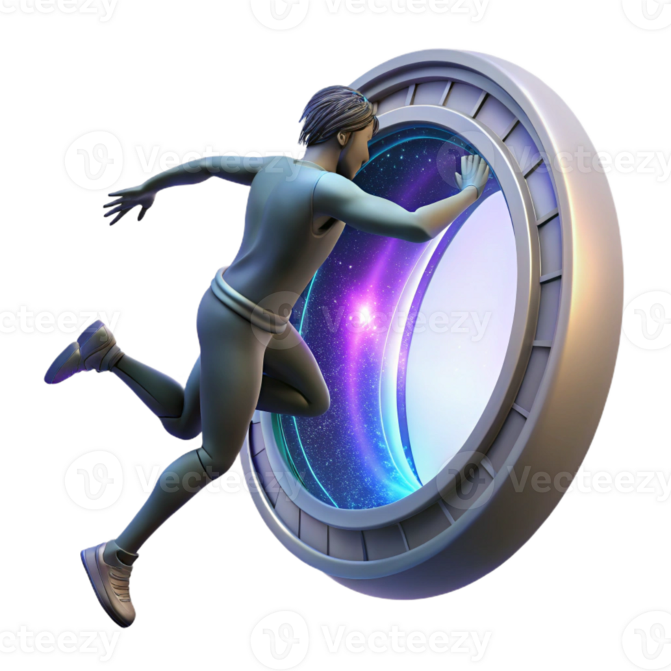 wonderful rustic Silhouette Jumping Through Time Portal professional png