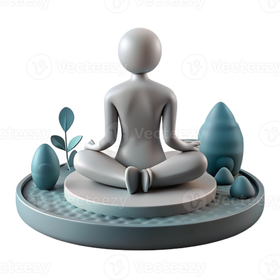 magnificent classic Silhouette of Person Meditating on Mountaintop Cutout original png