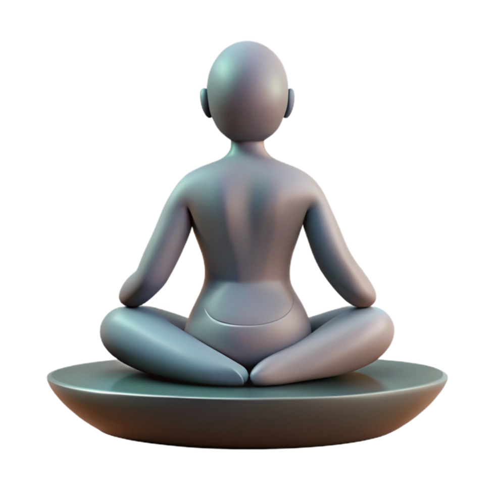 elegant traditional Silhouette of Person Meditating on Mountaintop Cutout exclusive png