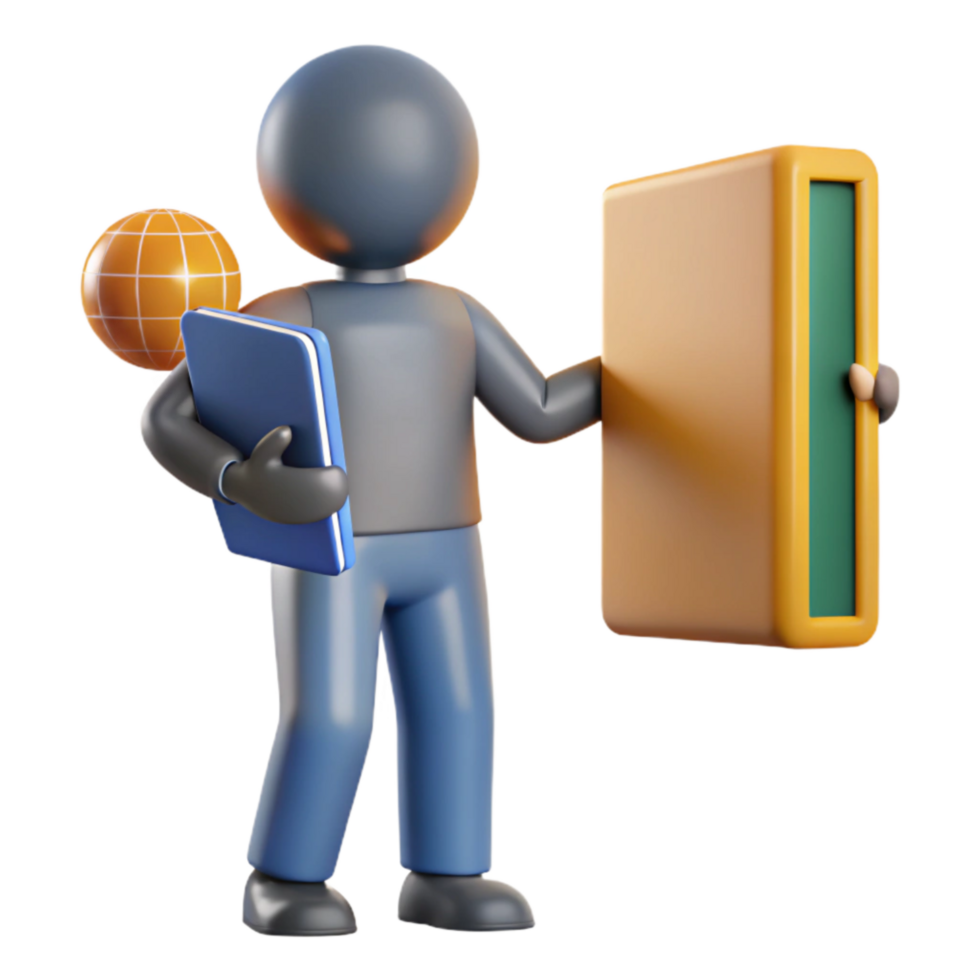 beautiful modern Silhouette of Person Teaching a Foreign Language Cutout authentic png