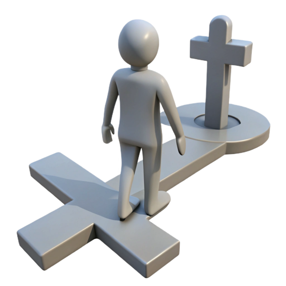 wonderful classic Silhouette Standing at Crossroads Cutout original png