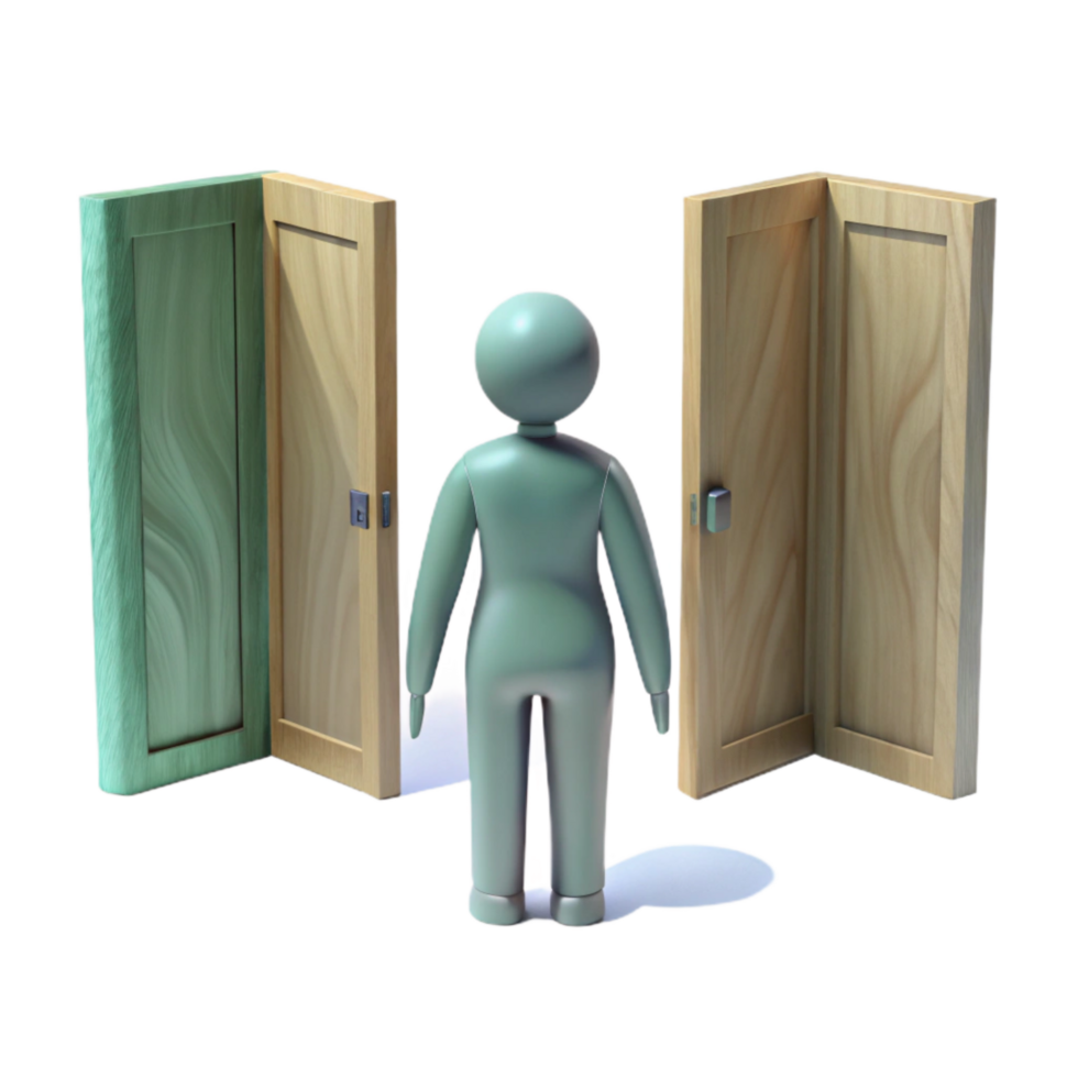 extraordinary modern Silhouette Standing Between Two Doors Transparent Background high resolution png