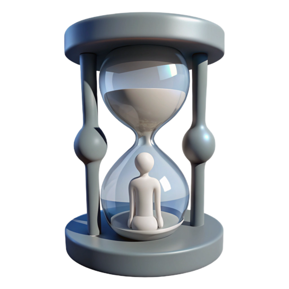dramatic artistic Silhouette Trapped in Hourglass Cutout authentic png