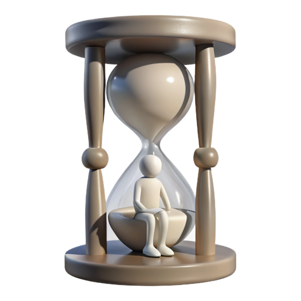 elegant abstract Silhouette Trapped in Hourglass Cutout high quality png