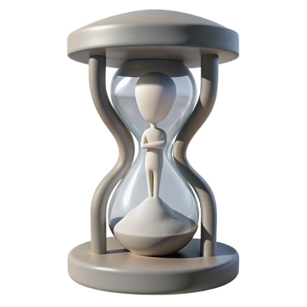 magnificent artistic Silhouette Trapped in Hourglass Cutout authentic png