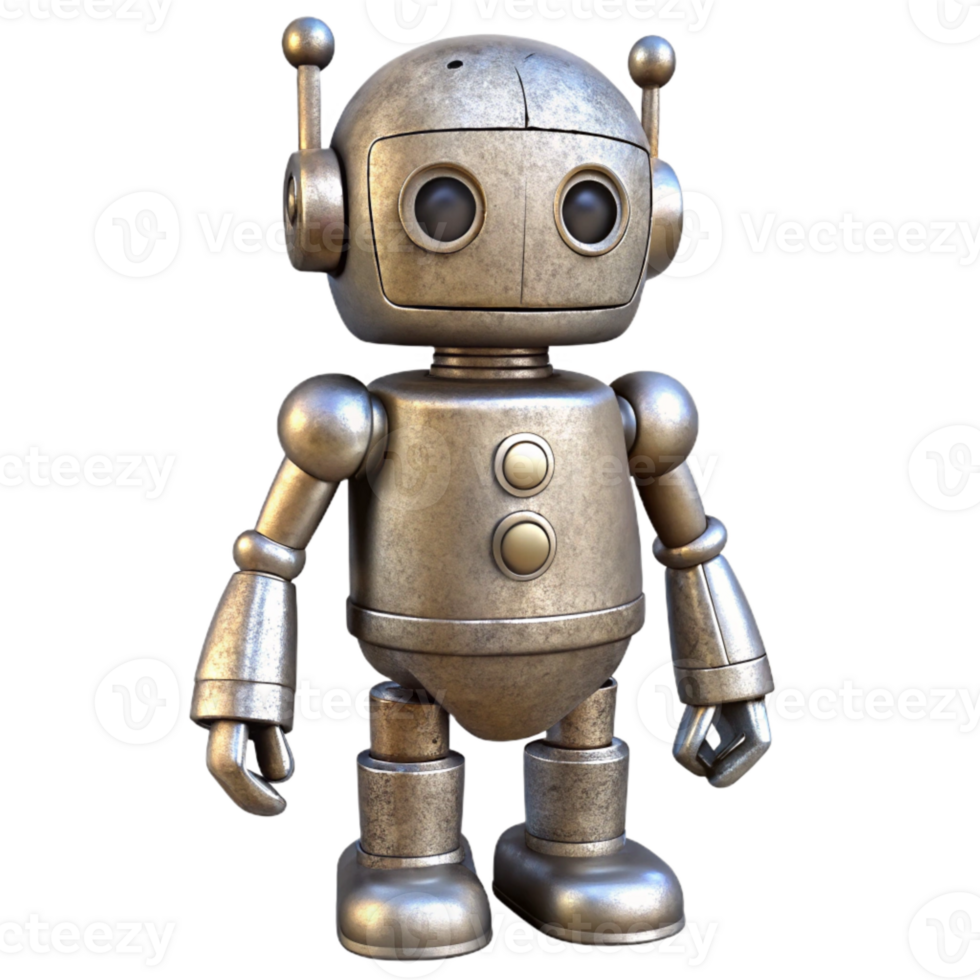 extraordinary traditional Silver Robot Standing Still Isolated high resolution png