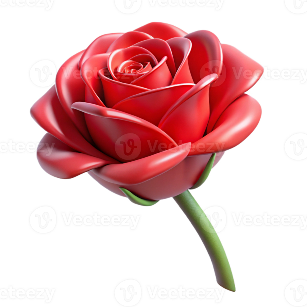 dramatic minimalist Single Red Rose Side Angle Cutout png