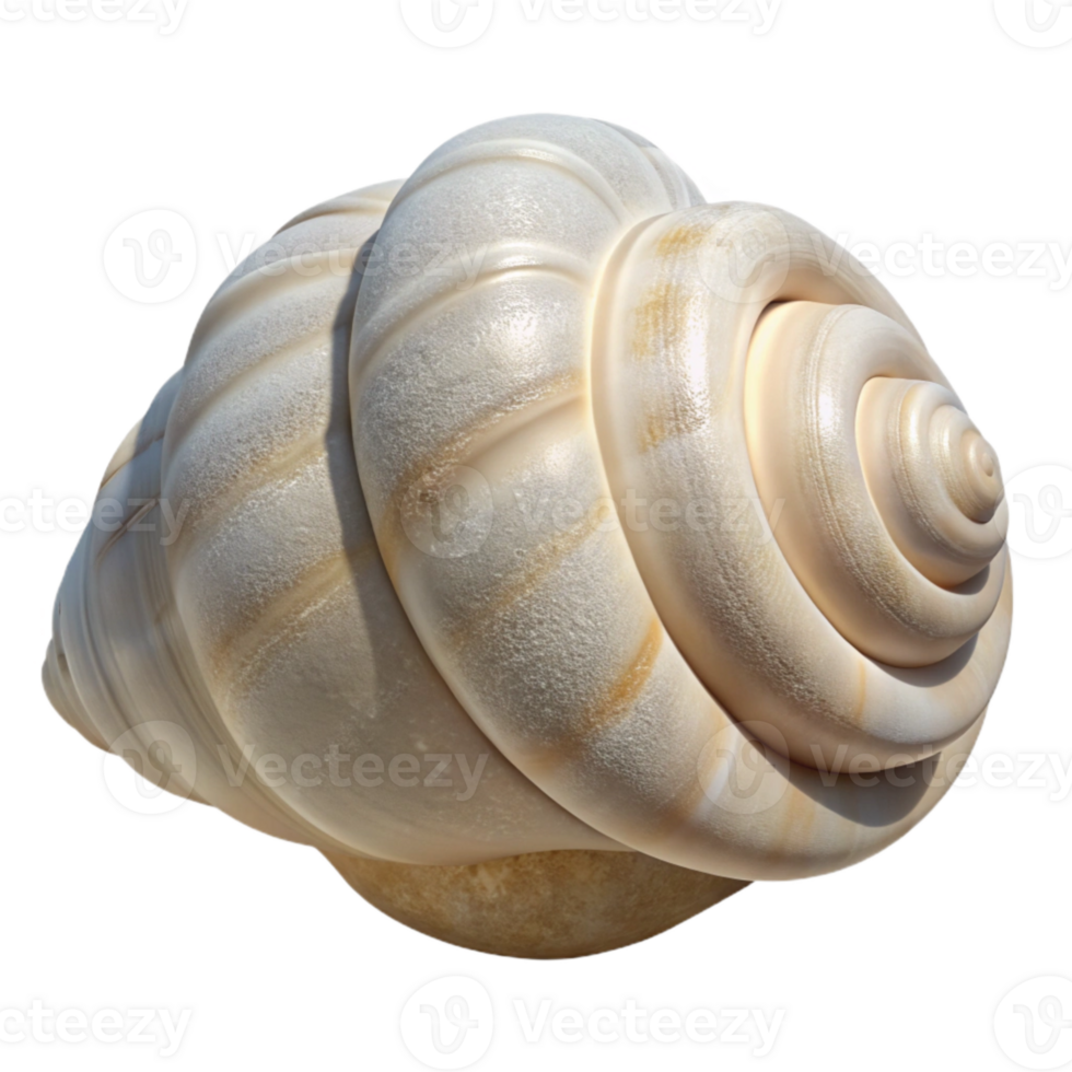 beautiful traditional Single Seashell on White Sand Transparent Background genuine png