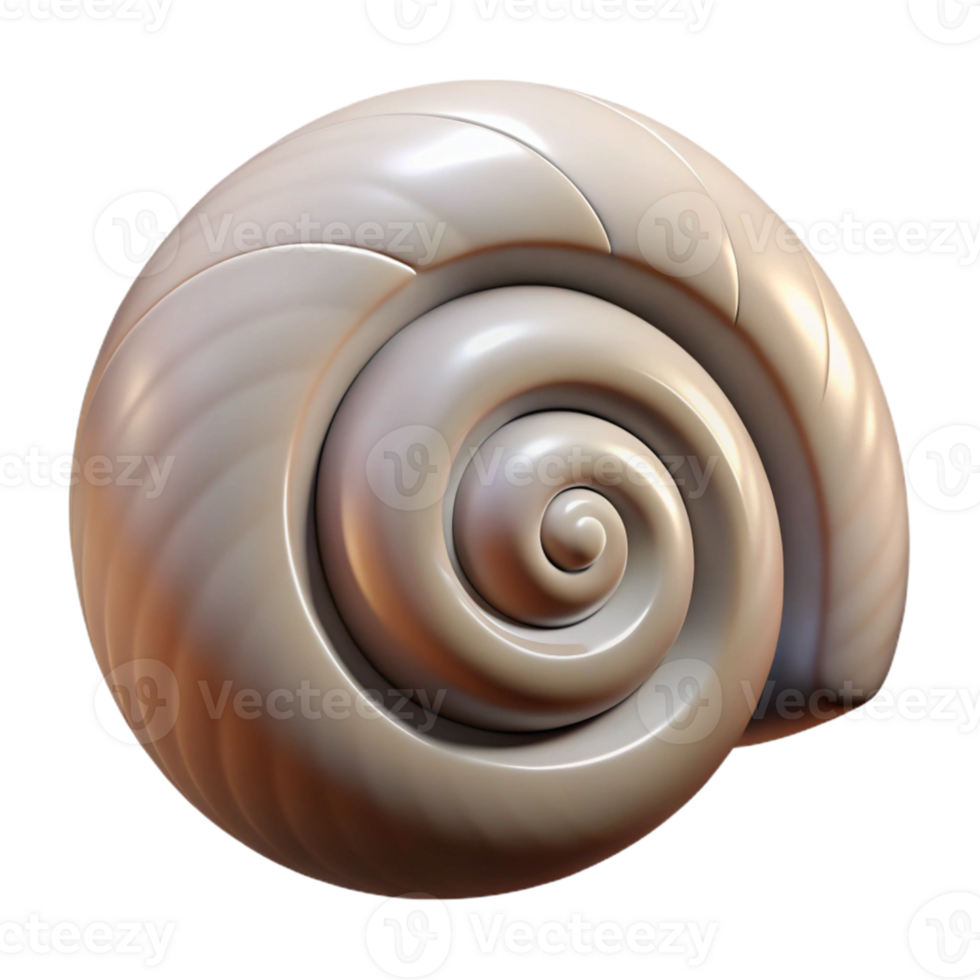 impressive vintage Single Shell Spiral Shape Cutout Element detailed png