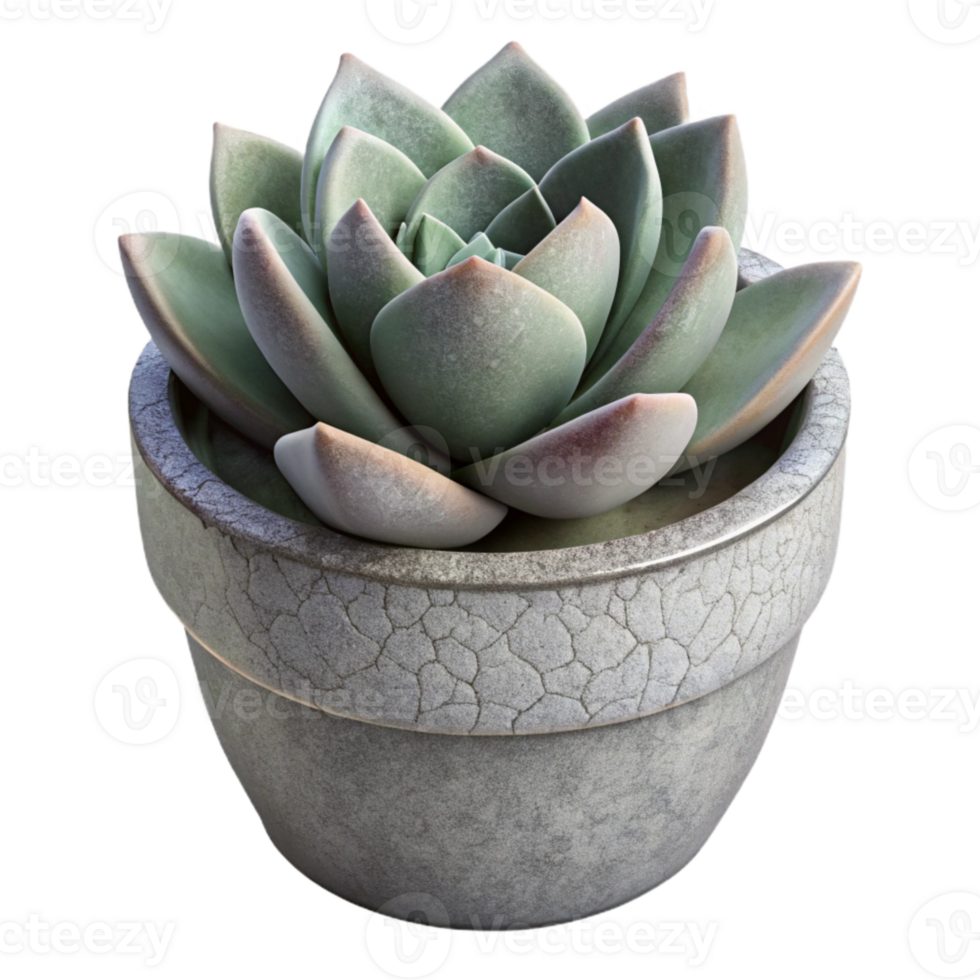 stunning minimalist Single Succulent in Gray Pot Cutout professional png