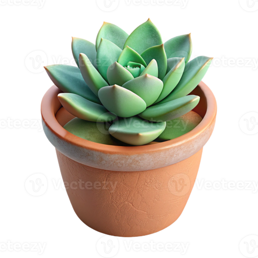 wonderful classic Single Succulent in Terracotta Pot Cutout original png