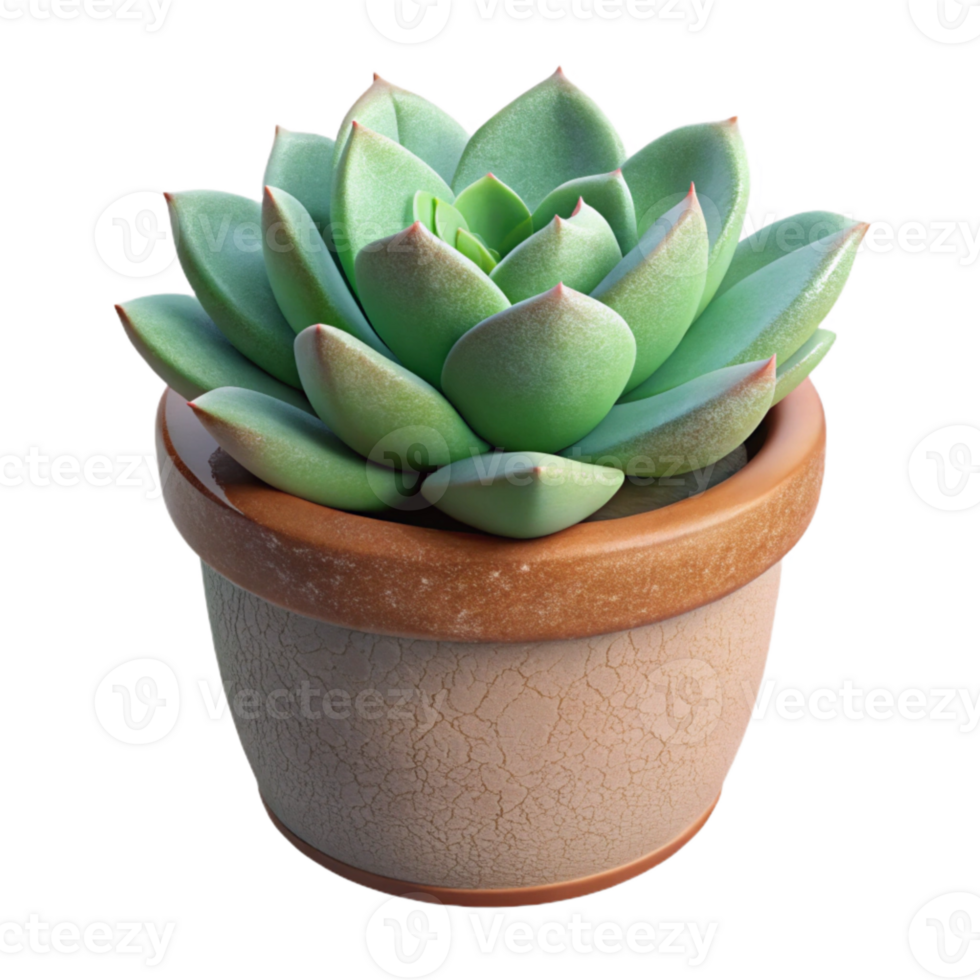elegant rustic Single Succulent Plant in Terracotta Pot Transparent original png