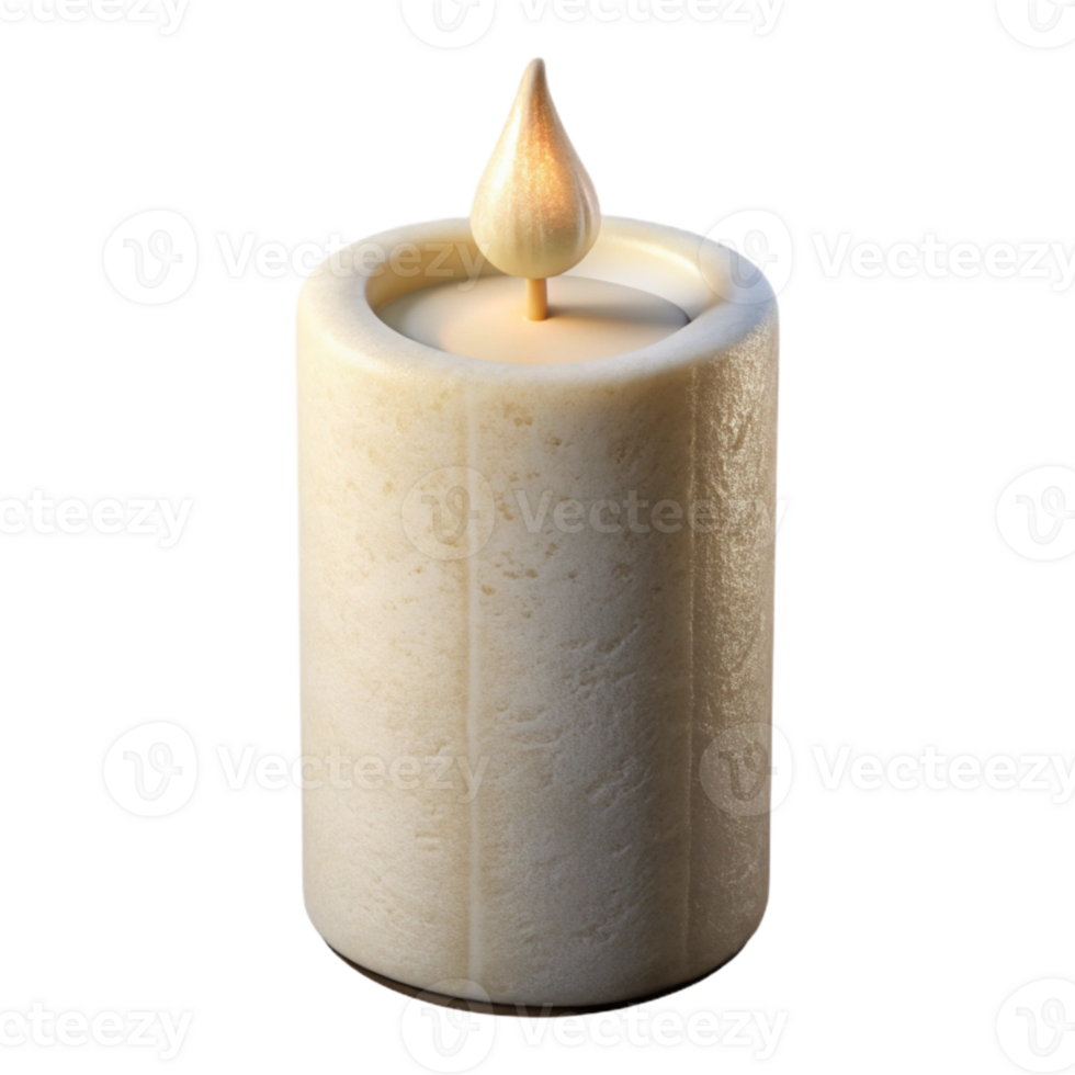 vibrant artistic Single White Candle Front View Cutout genuine png