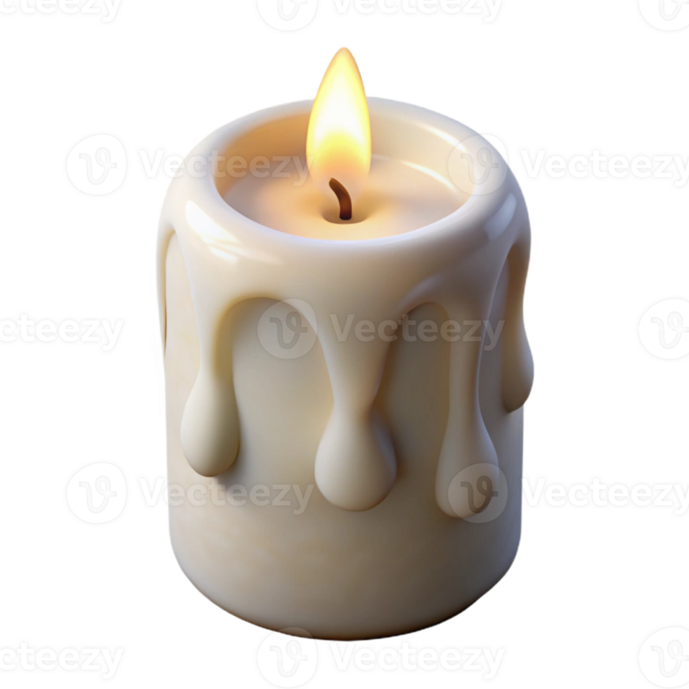 magnificent modern Single White Candle with Soft Lighting Cutout authentic png
