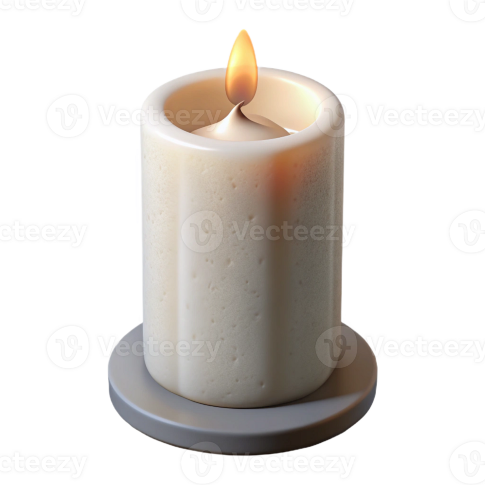 dramatic modern Single White Candle Front View Cutout professional png