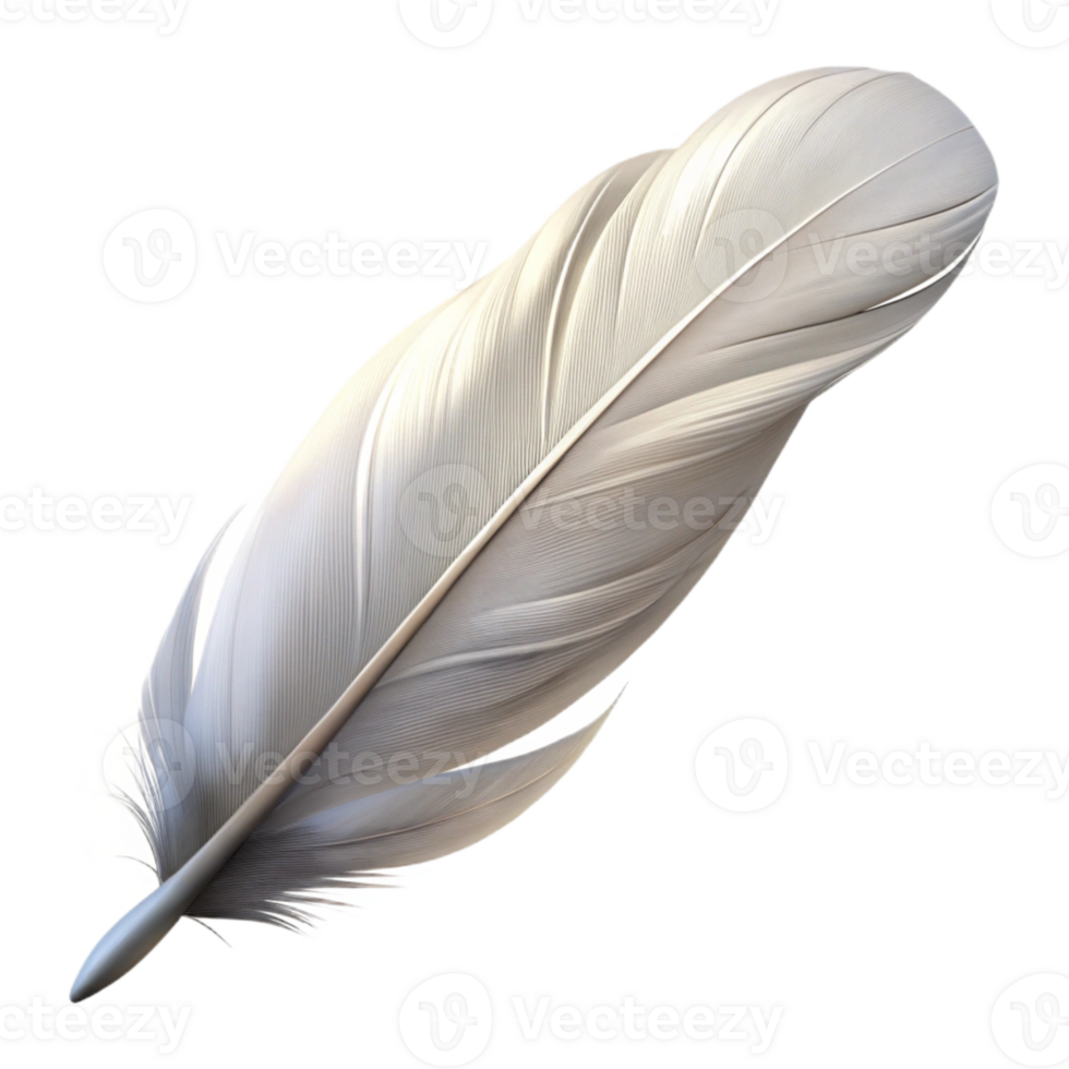impressive minimalist Single White Feather Floating Isolated high quality png