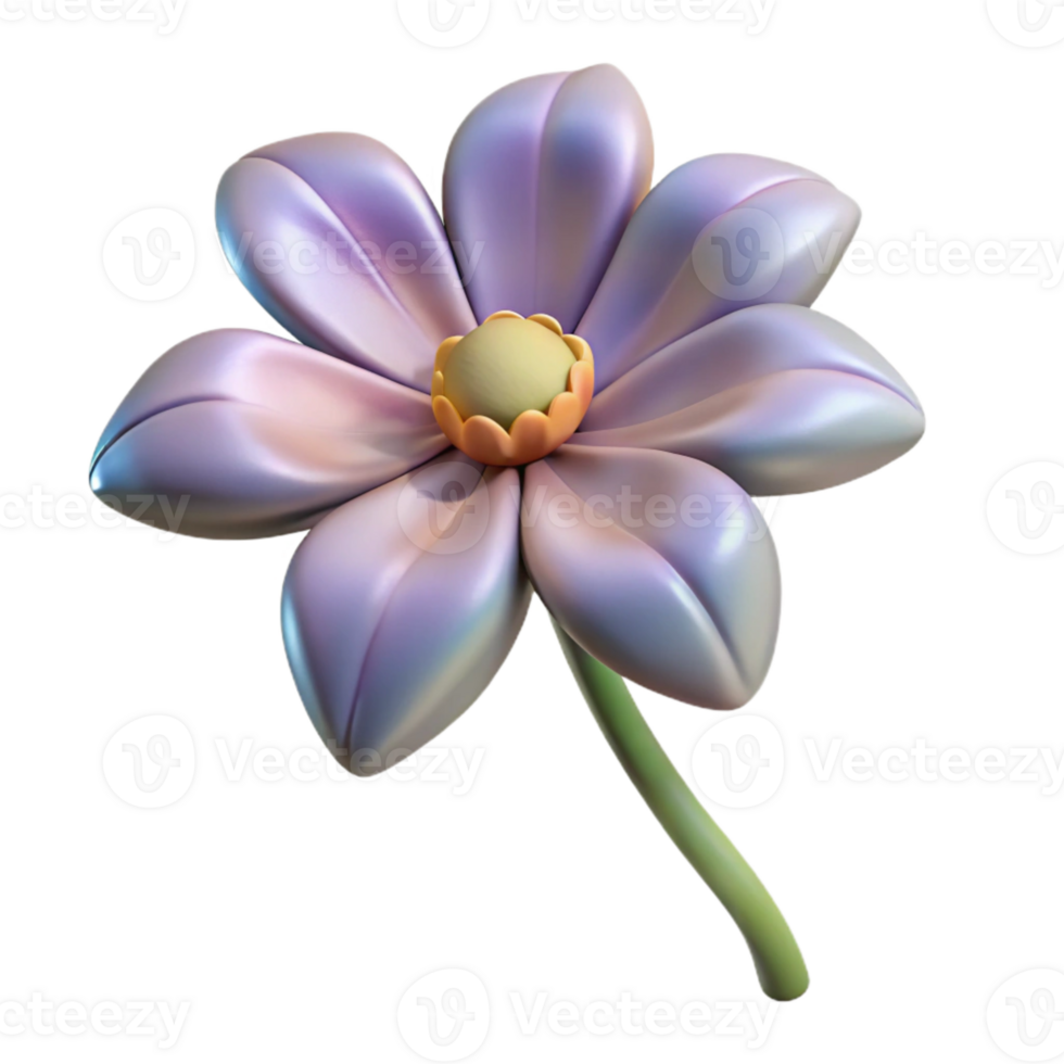 serene minimalist Single Wildflower Side View Isolated genuine png