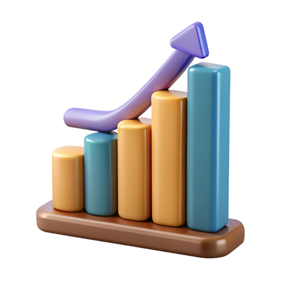 beautiful abstract Skill Development Chart Upward Trend Isolated authentic png