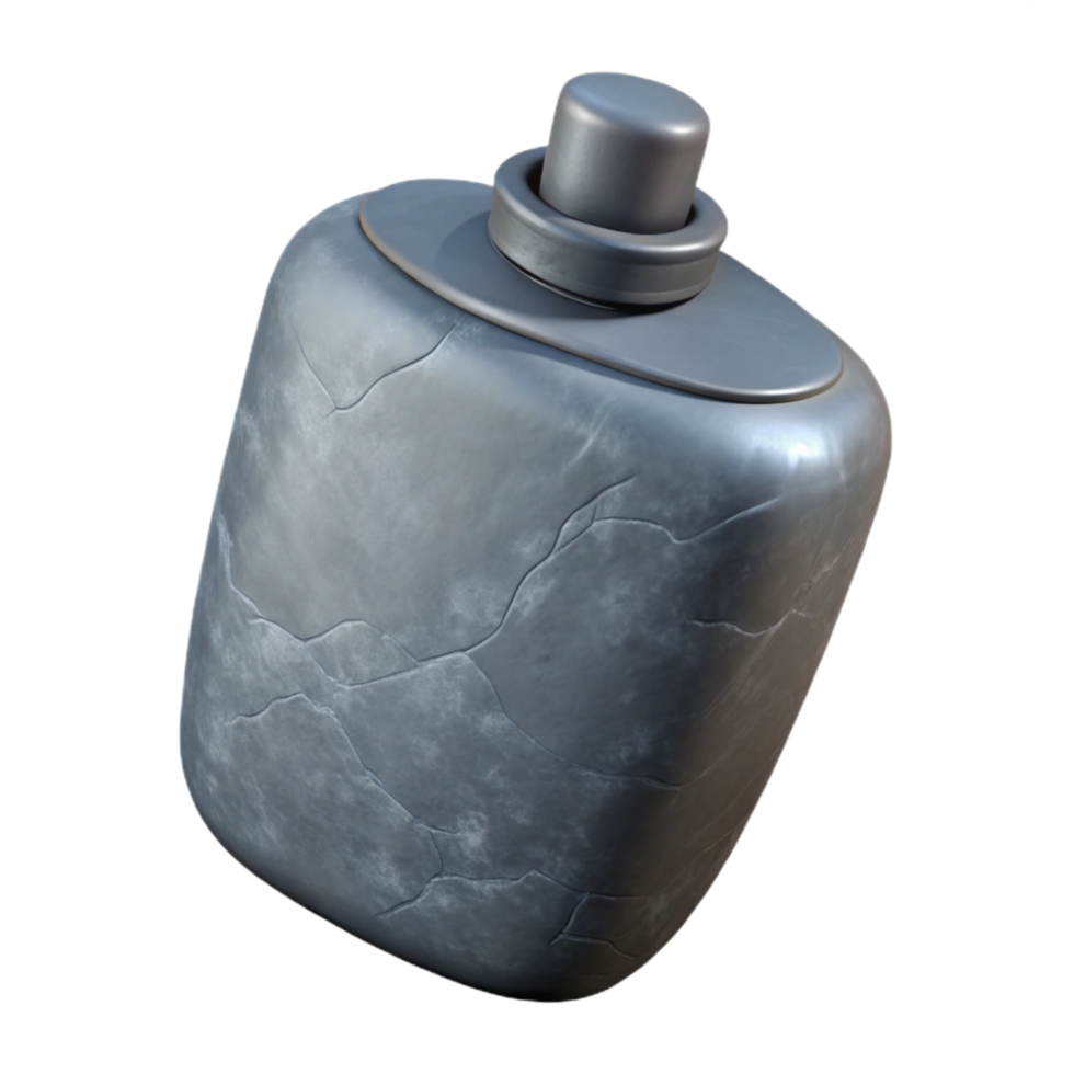 vibrant rustic Slate Gray Artificial Flask Isolated Element detailed png