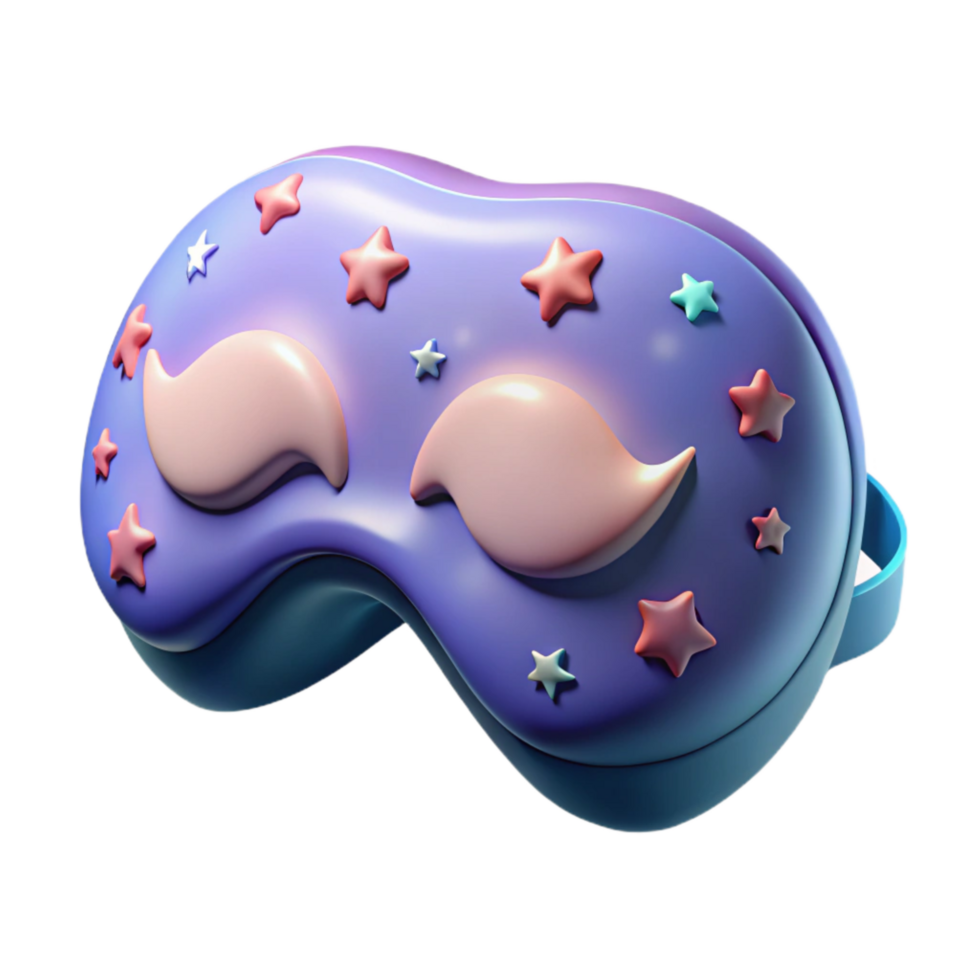 elegant contemporary Sleeping Mask with Celestial Pattern Transparent Background detailed png