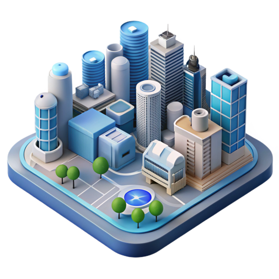serene artistic Smart City Development Challenges and Opportunities Transparent Background professional png