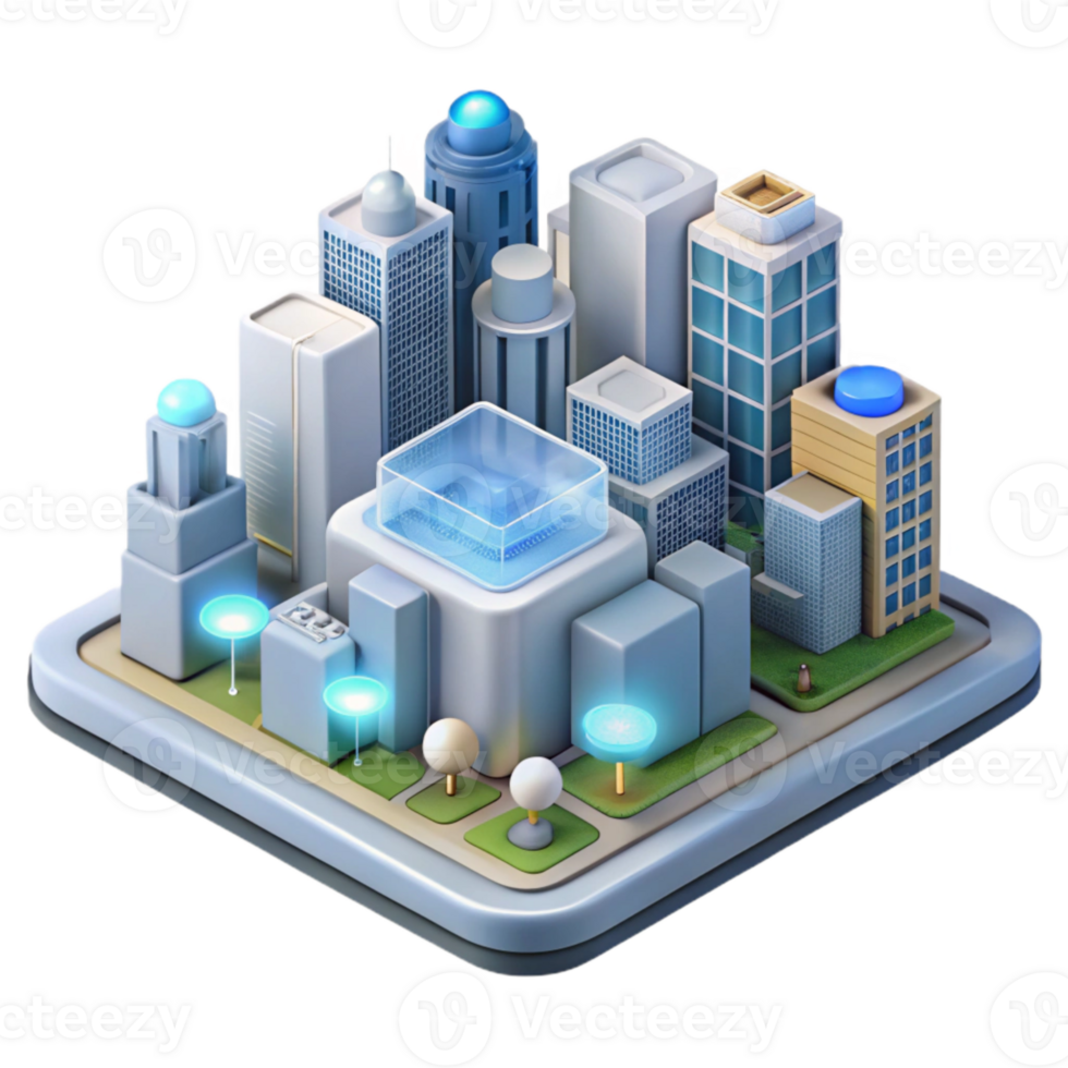 stunning abstract Smart City Platform Architecture Transparent Background professional png