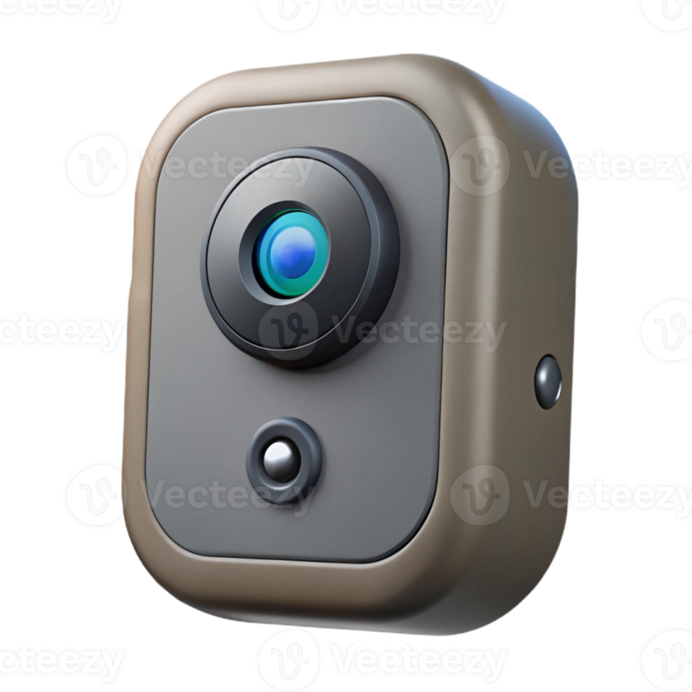 serene vintage Smart Doorbell Camera Wide Angle Lens Isolated Element png