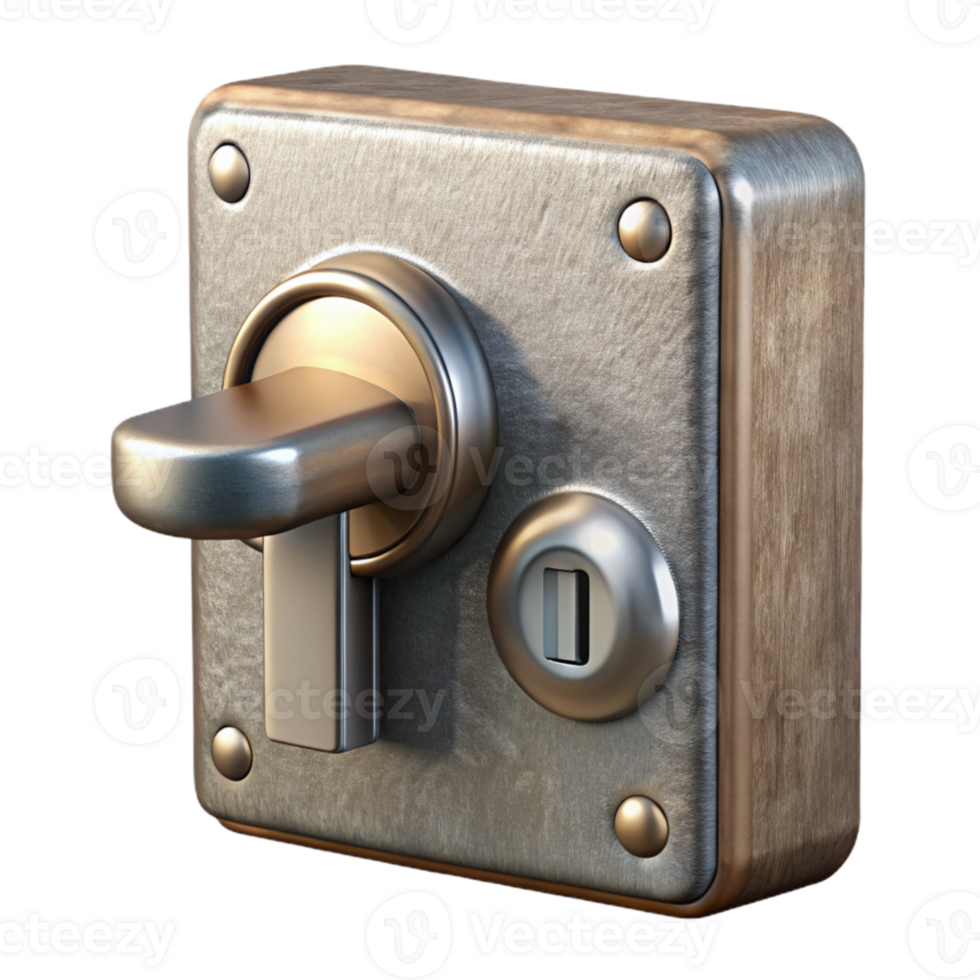 magnificent creative Smart Door Lock Brushed Metal Isolated Element png