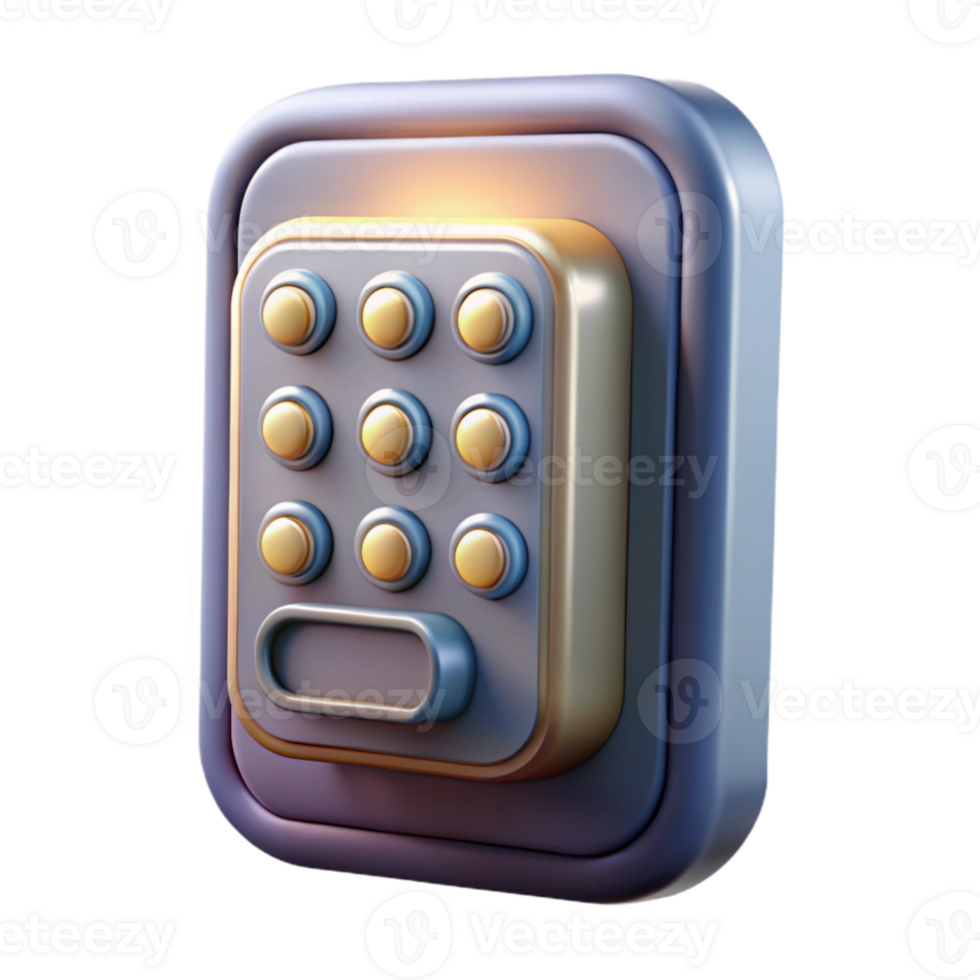 wonderful minimalist Smart Door Lock Keypad Entry Option Isolated Element high quality png