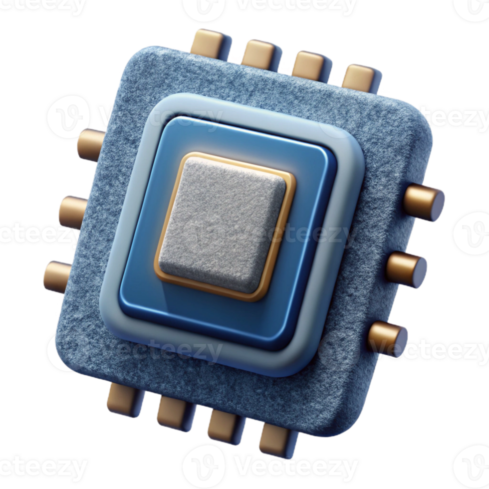 extraordinary minimalist Smart Fabric Microcontroller Chip Isolated authentic png