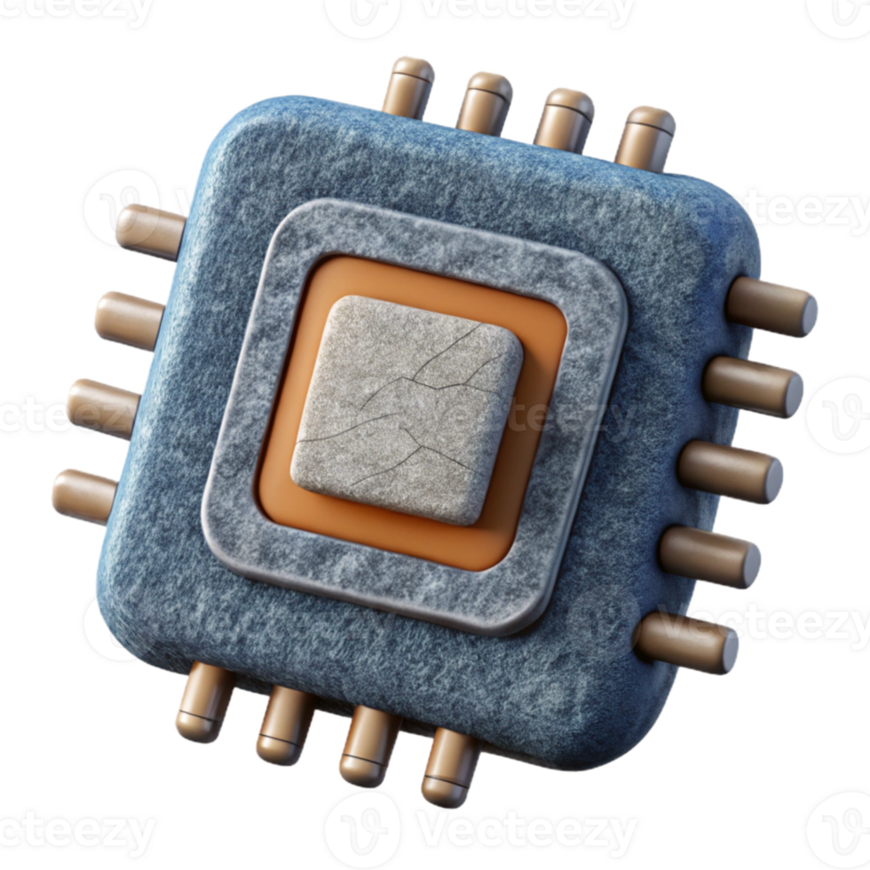 magnificent creative Smart Fabric Microcontroller Chip Isolated detailed png
