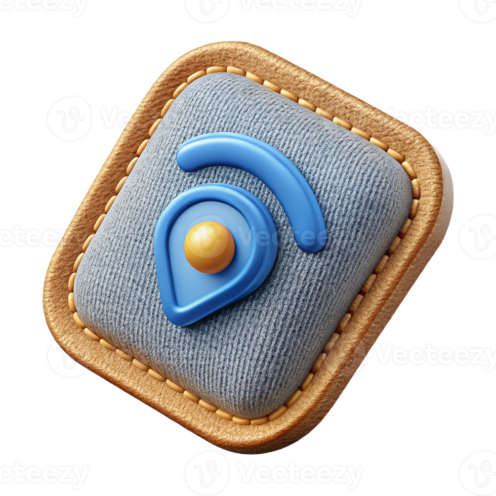 elegant minimalist Smart Fabric Patch with Wireless Connectivity Isolated Element professional png