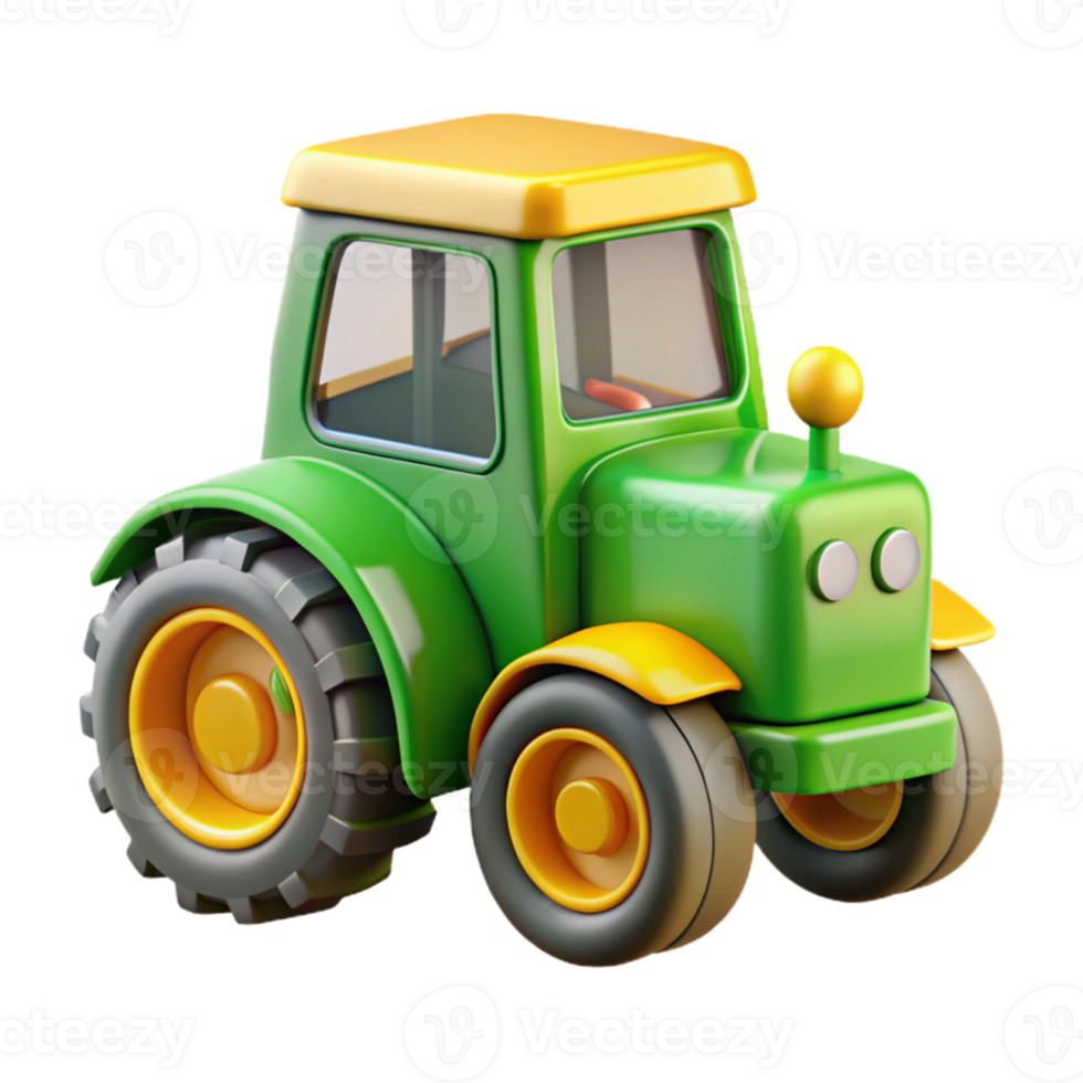 magnificent modern Smart Farming Tractor Icon Green and Yellow Isolated genuine png