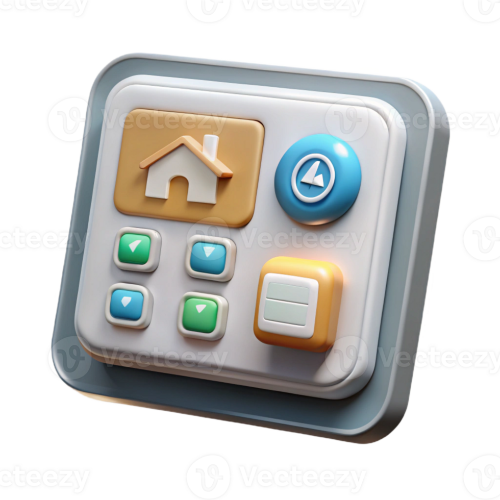 serene modern Smart Home Control Panel Touchscreen Blue Glow Transparent high resolution png