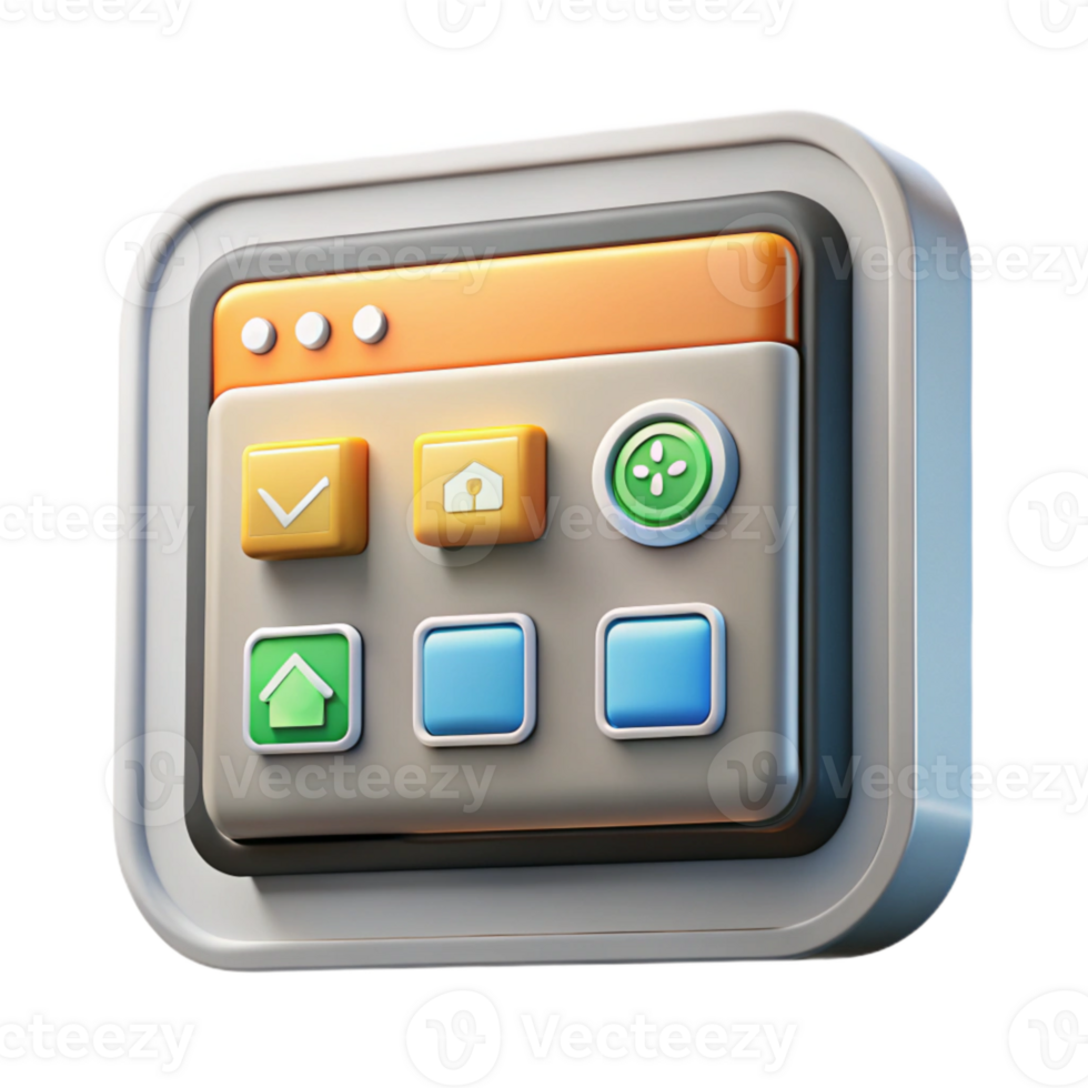 magnificent artistic Smart Home Control Panel Touchscreen Blue Glow Transparent detailed png