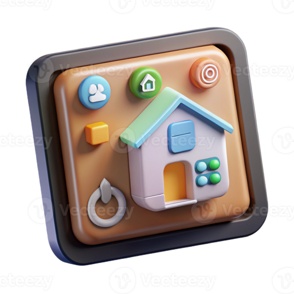 elegant artistic Smart Home Display Touchscreen Interface Cutout genuine png
