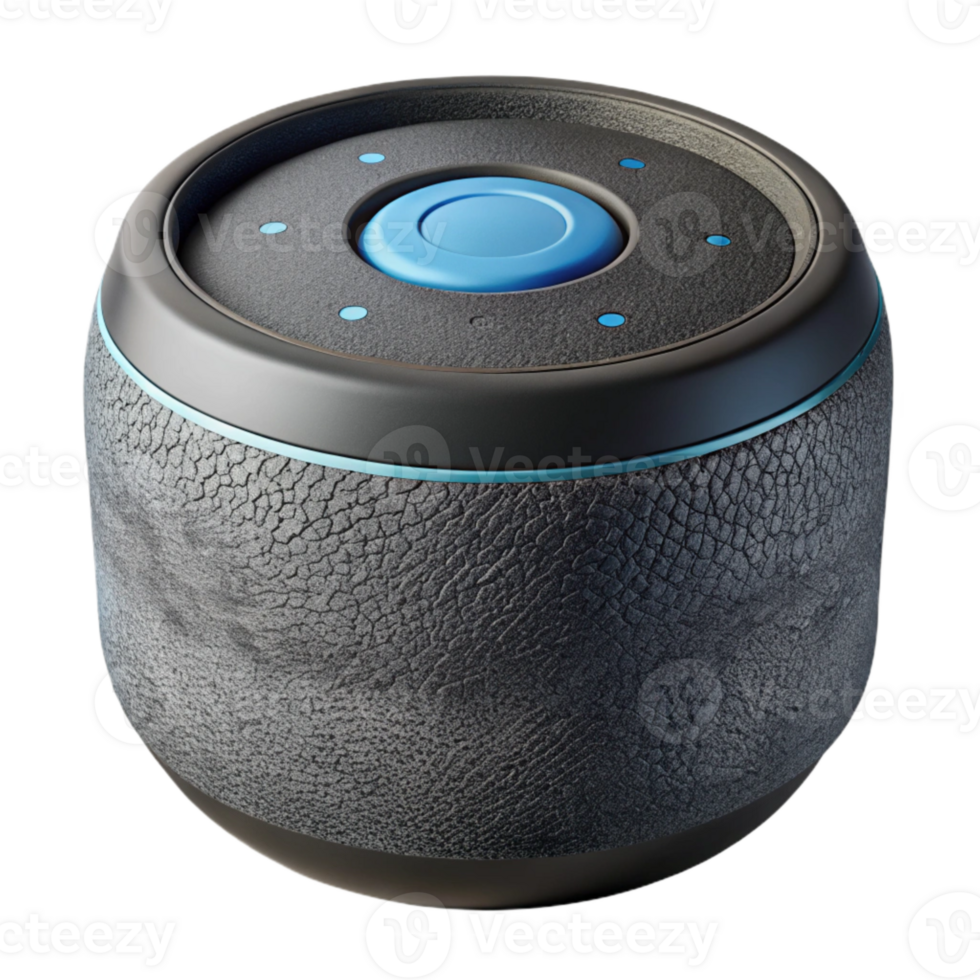 impressive minimalist Smart Home Device Voice Assistant Speaker Black Finish Isolated original png