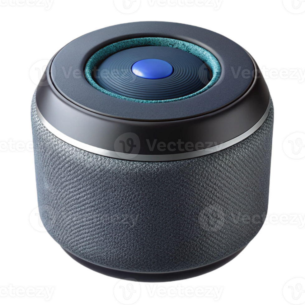 vibrant rustic Smart Home Device Voice Assistant Speaker Black Finish Isolated detailed png