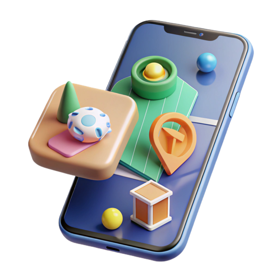 dramatic classic Smartphone Showing Ar Educational App Interface Isolated high quality png