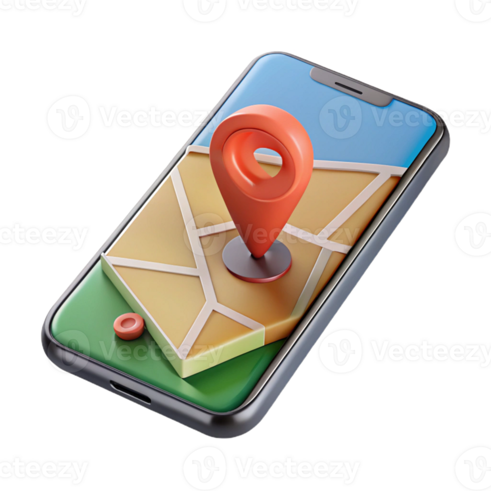 magnificent rustic Smartphone Showing Ar Navigation Map Isolated detailed png